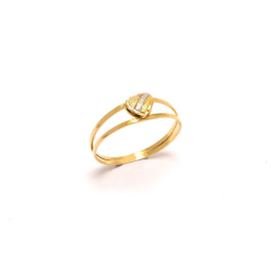 Anel Cora��o Tricolor em Ouro 18 Kilates - 22872